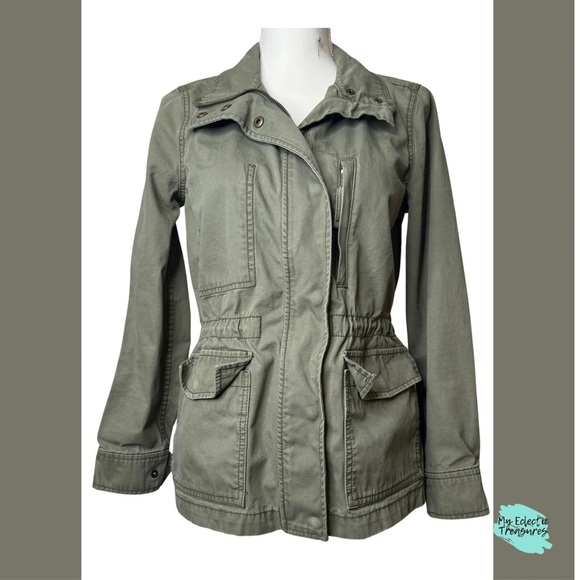 Madewell Jackets & Blazers - Madewell Green Utility Jacket with Adjustable Waist Size Small - Medium